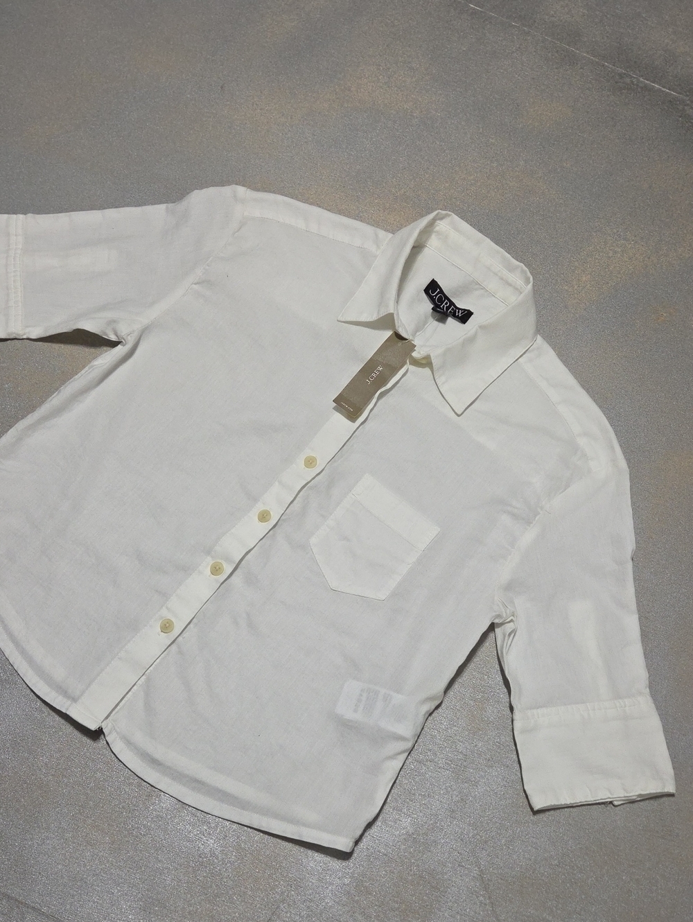 J. Crew Women's White Button-Up 100% Cotton Shirt